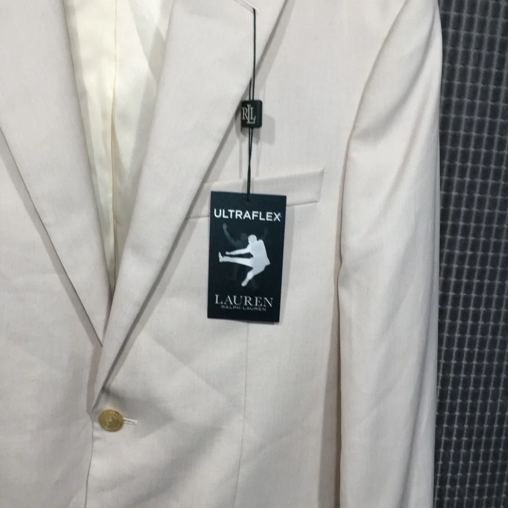 Lauren Ralph Lauren Mens Sport Coat Ultraflex Lexington 38REG Stone